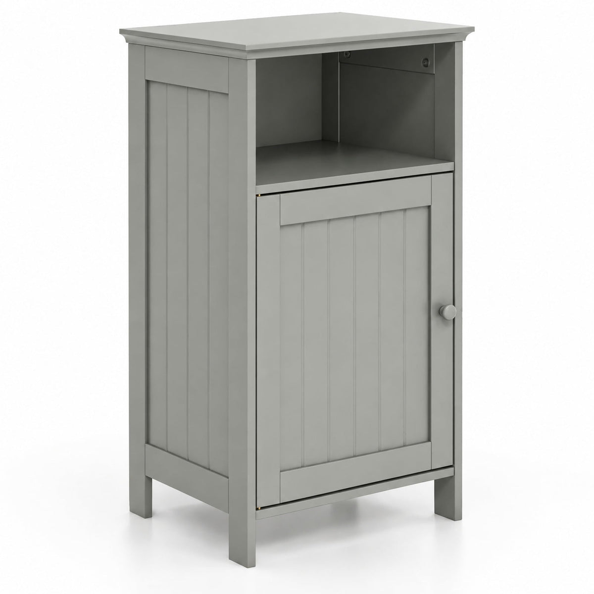 Airfind Bathroom Freestanding Adjustable Shelf Floor Storage Cabinet, MDF Frame, 16 Inch x 12 Inch x 27.5 Inch Footprint, Gray