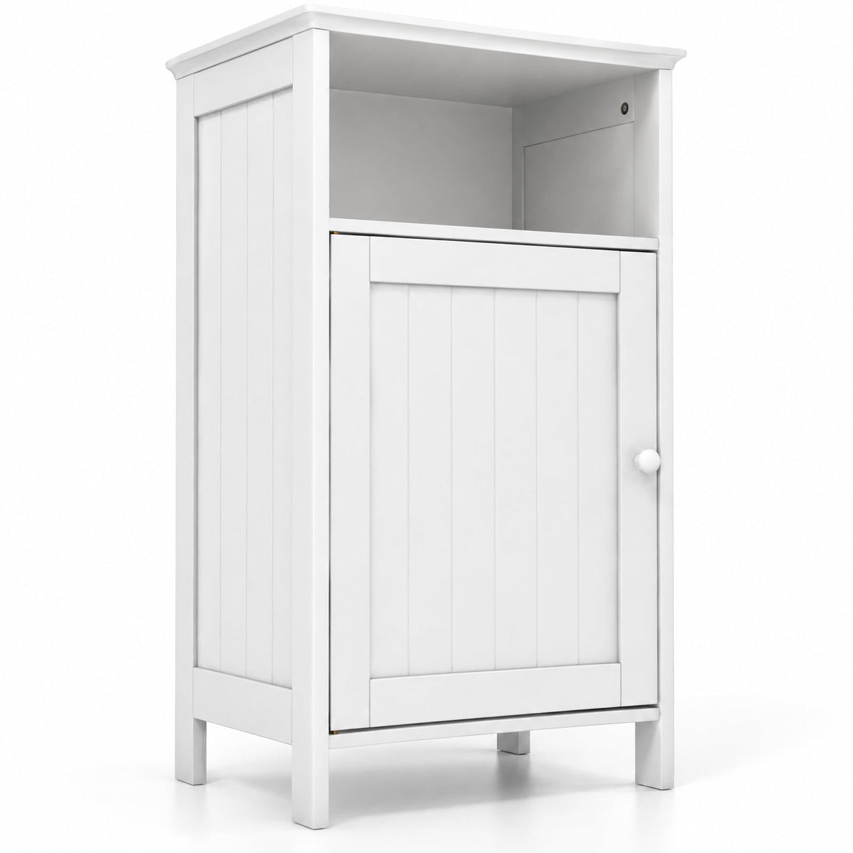Airfind Bathroom Freestanding Adjustable Shelf Floor Storage Cabinet, MDF Frame, 16 Inch x 12 Inch x 27.5 Inch Footprint, White