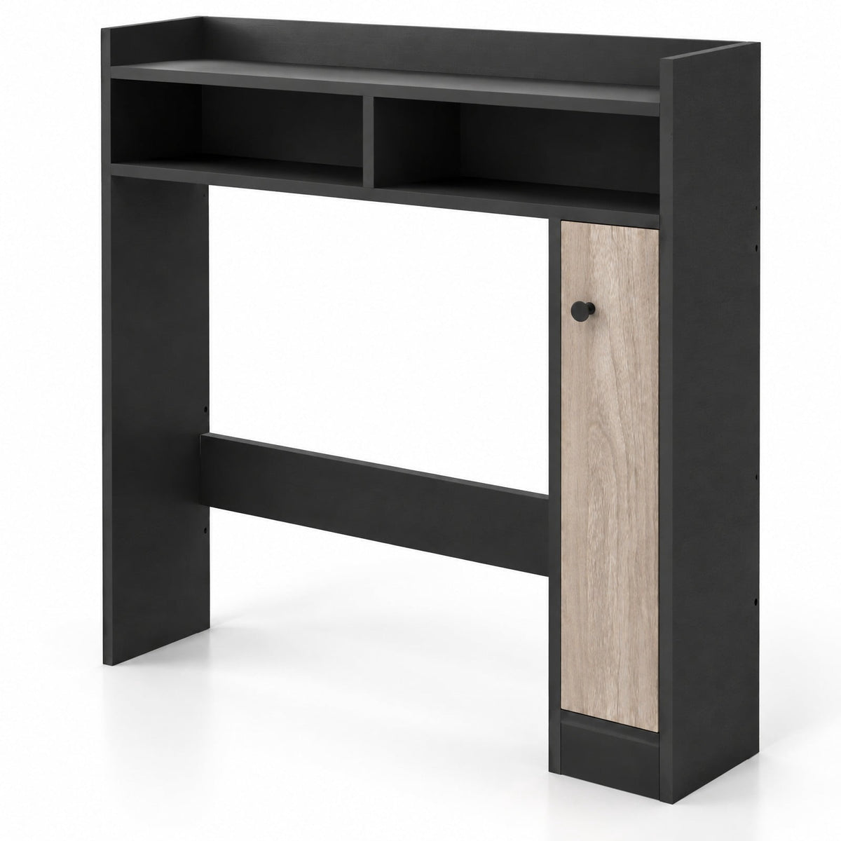 Airfind Bathroom Over the Toilet Floor Storage Organizer with Adjustable Shelves, 100 lbs Capacity, MDF Engineered Wood Frame, Black
