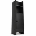 Airfind Bathroom Slim Cabinet Corner with Door and Adjustable Shelf, 44 lbs Capacity, Engineered Wood Frame, Black
