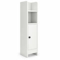 Airfind Bathroom Slim Cabinet Corner with Door and Adjustable Shelf, 44 lbs Capacity, Engineered Wood Frame, White