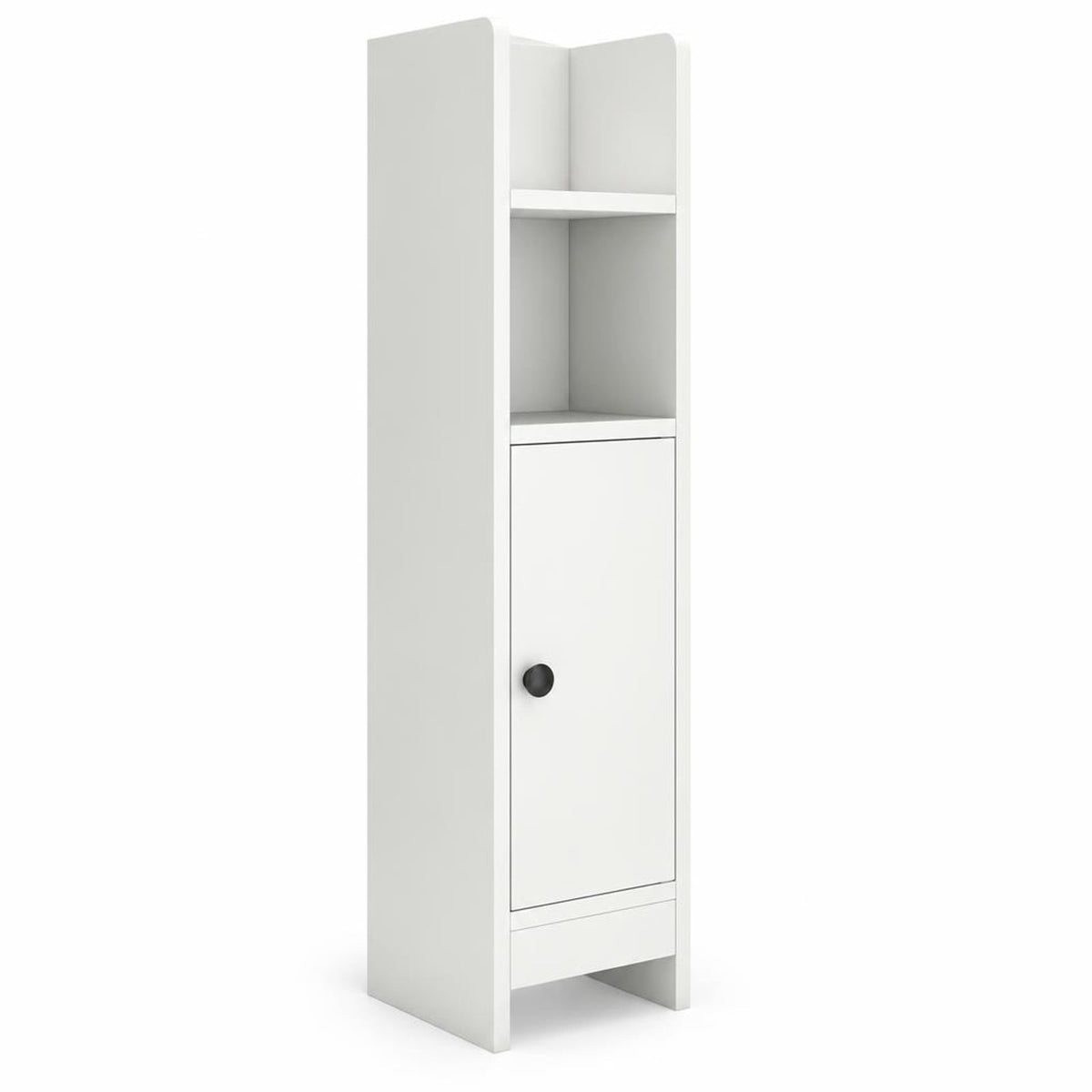 Airfind Bathroom Slim Cabinet Corner with Door and Adjustable Shelf, 44 lbs Capacity, Engineered Wood Frame, White