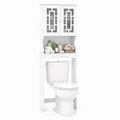 Airfind Bathroom Spacesaver Over the Toilet Door Storage Cabinet, 154 lbs Capacity, Engineered Wood Tempered Glass Frame, White