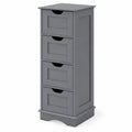 Airfind Bathroom Storage Cabinet, with Cutout Handles and 4 Drawers, 33 lbs Capacity, MDF Frame, 12 Inch x 12 Inch x 32 Inch Footprint, Gray