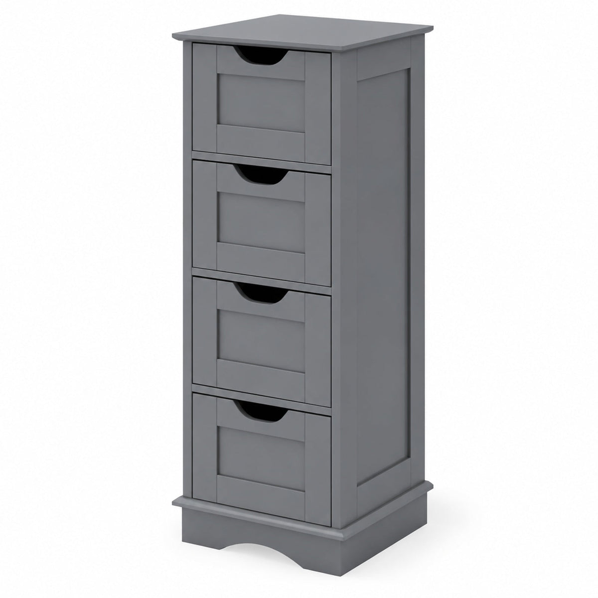 Airfind Bathroom Storage Cabinet, with Cutout Handles and 4 Drawers, 33 lbs Capacity, MDF Frame, 12 Inch x 12 Inch x 32 Inch Footprint, Gray