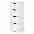 Airfind Bathroom Storage Cabinet featuring Cutout Handles and 4 Drawers, 33 lbs Capacity, MDF Frame, 12 Inch x 12 Inch x 32 Inch Footprint, White