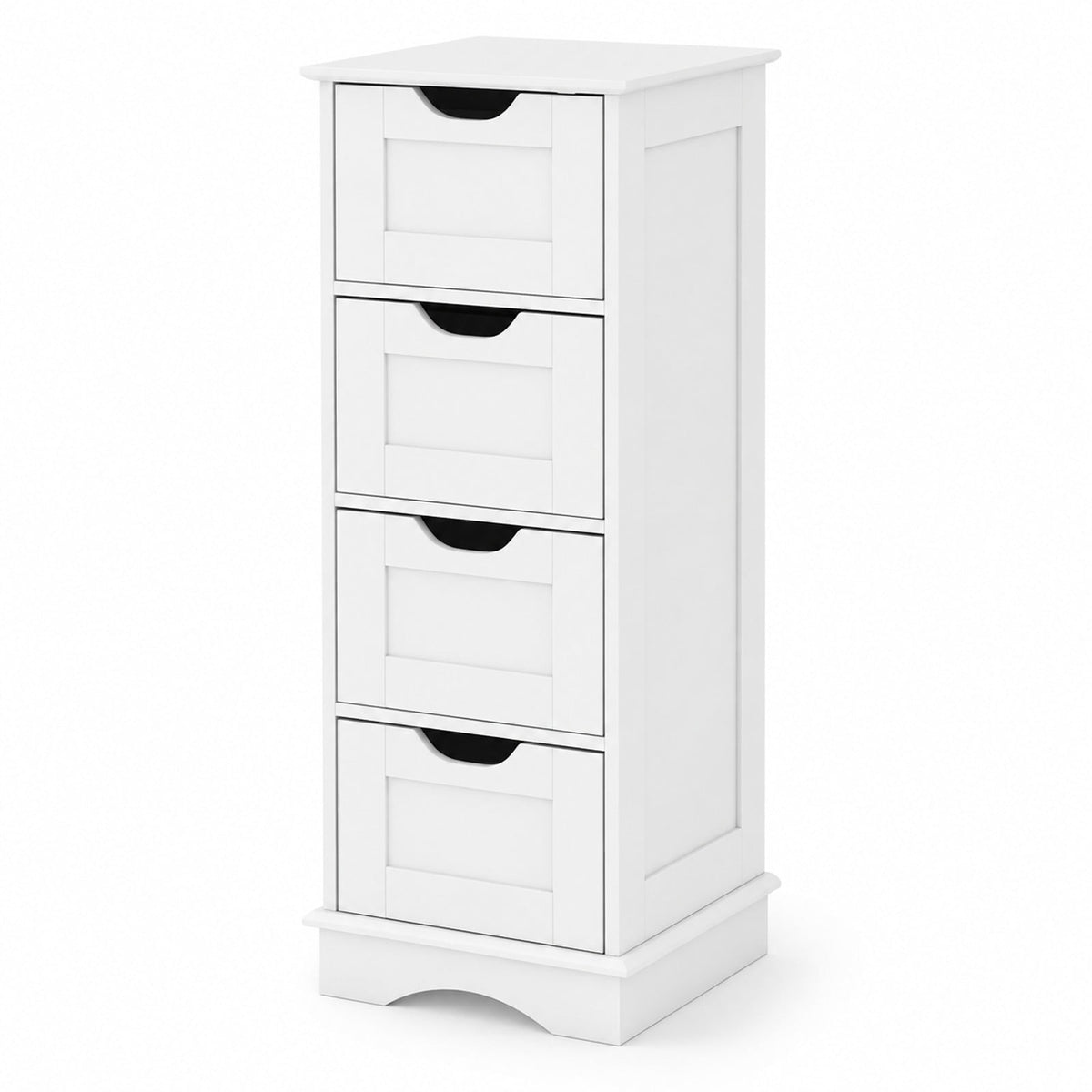 Airfind Bathroom Storage Cabinet featuring Cutout Handles and 4 Drawers, 33 lbs Capacity, MDF Frame, 12 Inch x 12 Inch x 32 Inch Footprint, White