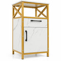 Airfind Bathroom Storage Cabinet with Drawer Single Door and Open Shelf, 44 lbs Capacity, Engineered Wood Metal Frame, 14in x 12in x 31in Footprint