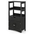 Airfind Bathroom Storage Cabinet with Drawer and Shelf Floor Cabinet, 20 lbs Capacity, MDF PB Frame, Black