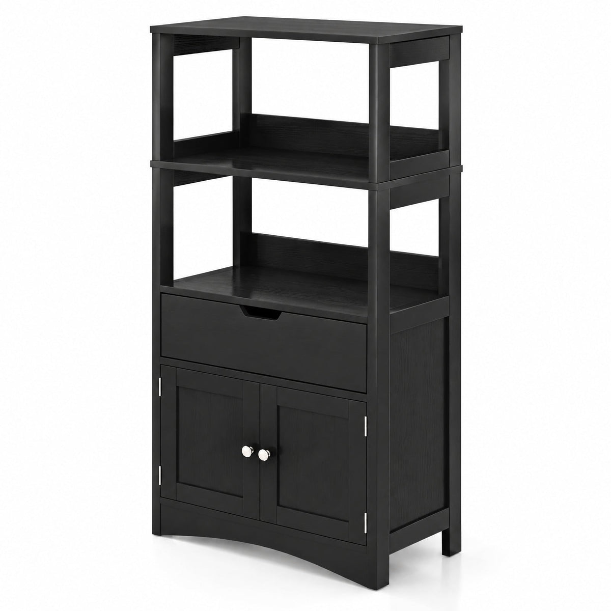Airfind Bathroom Storage Cabinet with Drawer and Shelf Floor Cabinet, 20 lbs Capacity, MDF PB Frame, Black