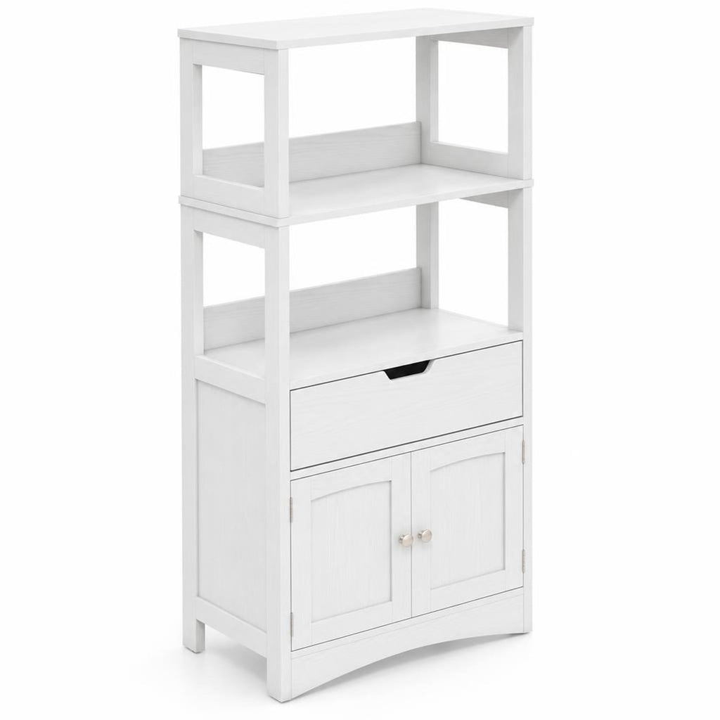 Airfind Bathroom Storage Cabinet with Drawer and Shelf Floor Cabinet, 20 lbs Capacity, MDF PB Frame, White