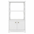Airfind Bathroom Storage Cabinet, with Open Shelves and Double Doors, 88 lbs Capacity, Rubber Wood MDF Frame, 25 Inch x 12 Inch x 47 Inch Footprint, White