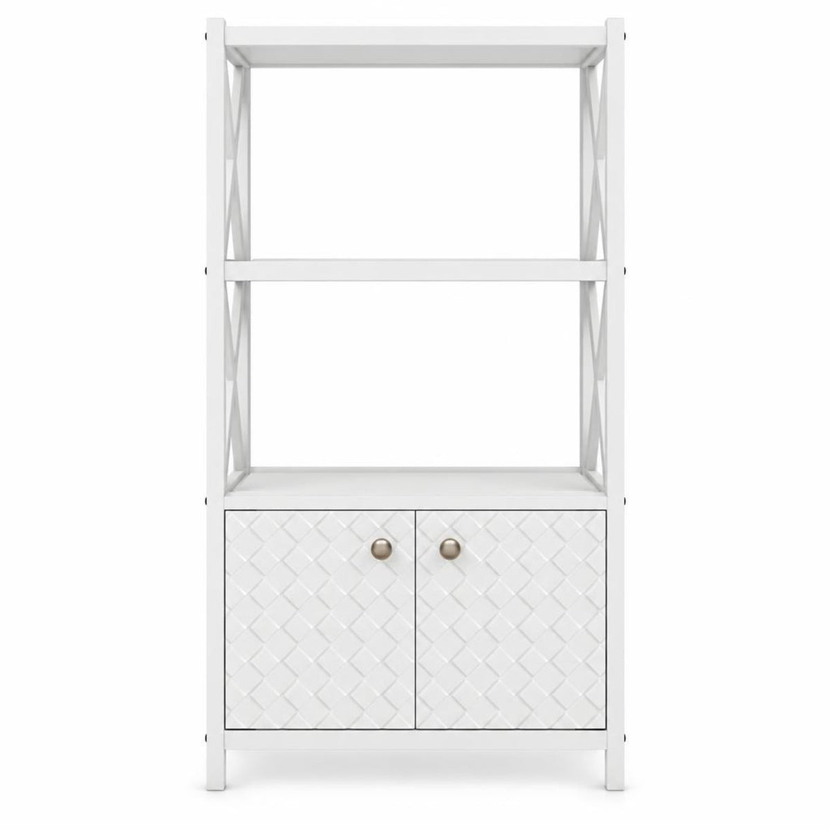 Airfind Bathroom Storage Cabinet, with Open Shelves and Double Doors, 88 lbs Capacity, Rubber Wood MDF Frame, 25 Inch x 12 Inch x 47 Inch Footprint, White