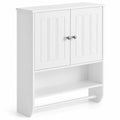 Airfind Bathroom Wall Cabinet with Towel Bar and Open Shelf and Adjustable Shelf, MDF Frame, 23.5in x 8in x 27.5in Footprint, White