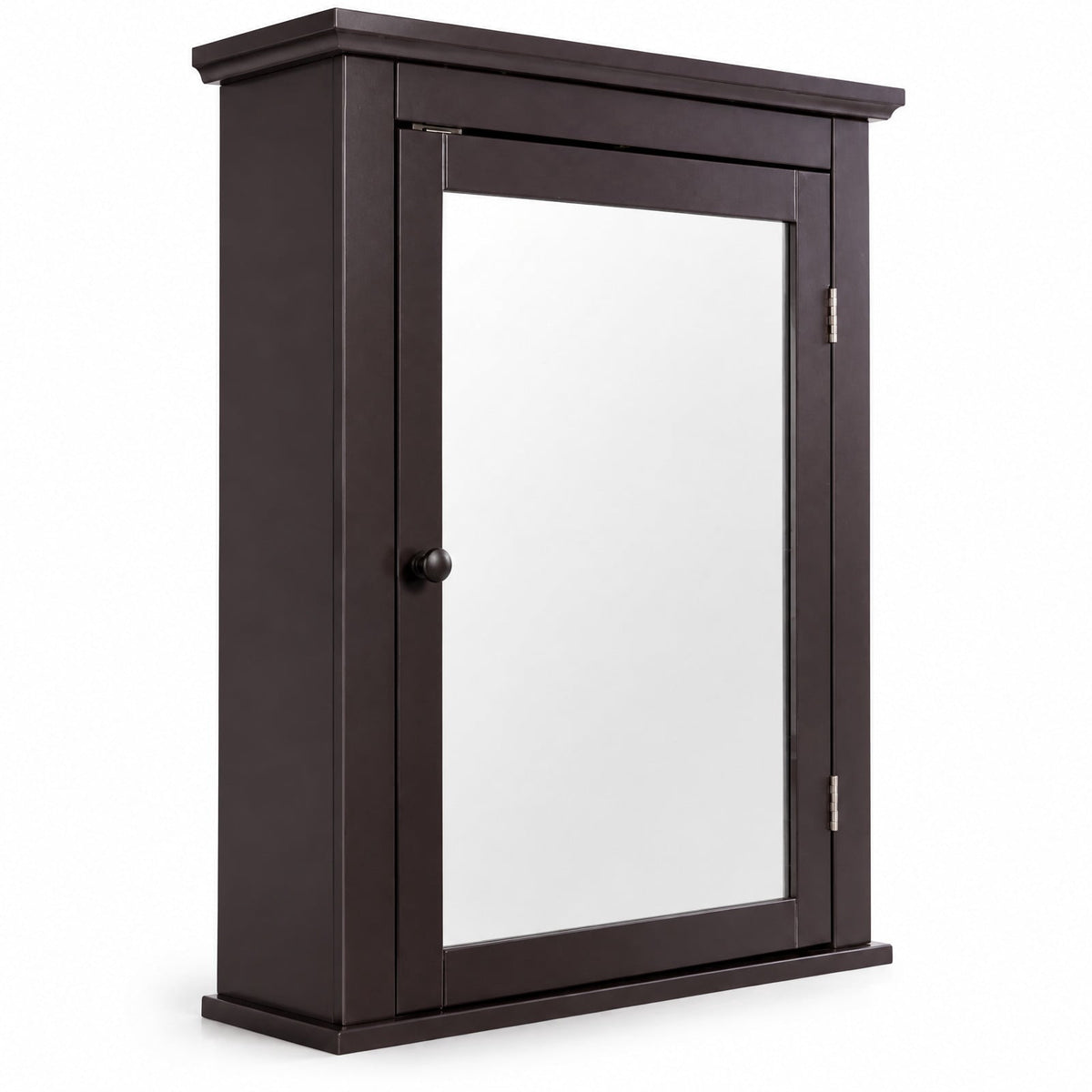 Airfind Bathroom Wall Mounted Storage Mirror Medicine Cabinet, 11 lbs Capacity, MDF and glass Frame, 22 x 6 x 27.5 Footprint, Brown