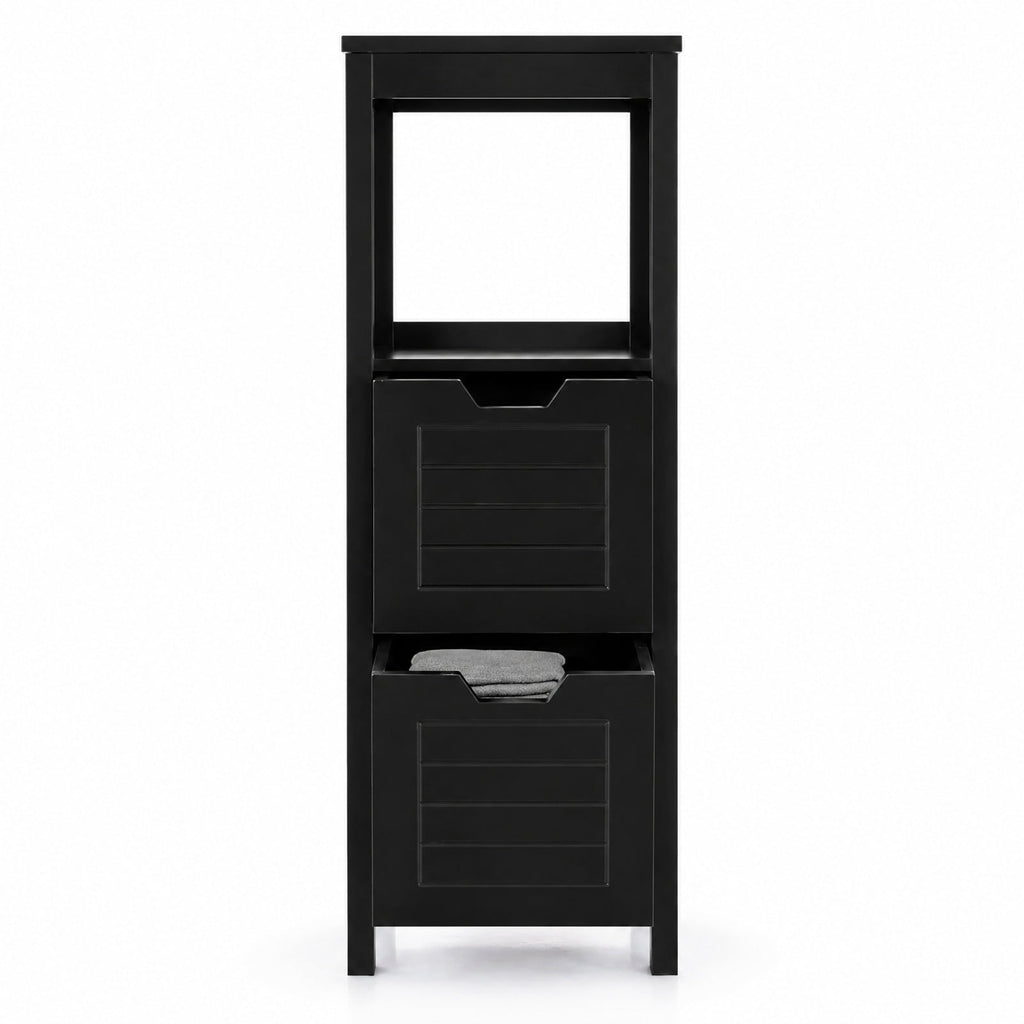 Airfind Bathroom Wooden Floor Cabinet Multifunction Storage Rack Stand Organizer, 11 lbs Capacity, P2 MDF NC paint Frame, Black