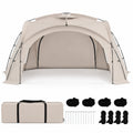 Airfind Beach Tent for 12-15 People Easy Setup Dome Canopy Tent with 4 Removable Zippered Sidewalls, Oxford Cloth Mesh Fiberglass Pole Frame, Brown