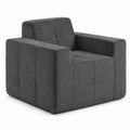 Airfind Boneless Single Sofa Chair Cloud Sofa with Terry Cloth Upholstery, 352 lbs Capacity, Terry Cloth Sponge Frame, Gray