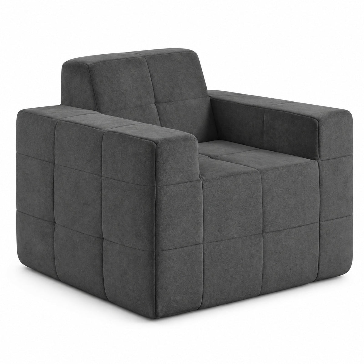 Airfind Boneless Single Sofa Chair Cloud Sofa with Terry Cloth Upholstery, 352 lbs Capacity, Terry Cloth Sponge Frame, Gray