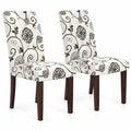 Airfind Button Tufted Fabric Upholstered Wooden Dining Chair Set of 2 with High Curved Back, Chair 330 lbs Capacity, 18in x 24in x 37in Footprint