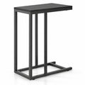 AIRFIND C-Shaped Side Table with Metal Frame and Adjustable Feet, Slim Slide-Under Sofa End Table for Drinks and Small Items, 18 x 10 x 25 in