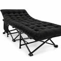 Airfind Camping Cot for Adults with Soft Padded Mat and Carrying Bag, 330 lbs Capacity, 600D Oxford Fabric Metal Crystal Velvet PP Cotton Frame