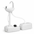 Airfind Camping Hand Wash Station Basin Stand with 4.5 Gallon Tank, HDPE metal Hand sink Frame, 19.5 x 13.5 x 40 ( L x W x H ) Sewage Footprint