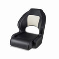 Airfind Captain Bucket Boat Seat with Flip Up Bolster and Curved Armrests for Cabin and Sightseeing Boats, Black and White