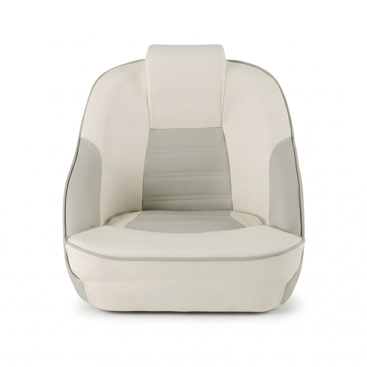 Airfind Captain Bucket Boat Seat with Padded Headrest and Wrap Around Support for Cabin and Sightseeing Boats, White and Gray