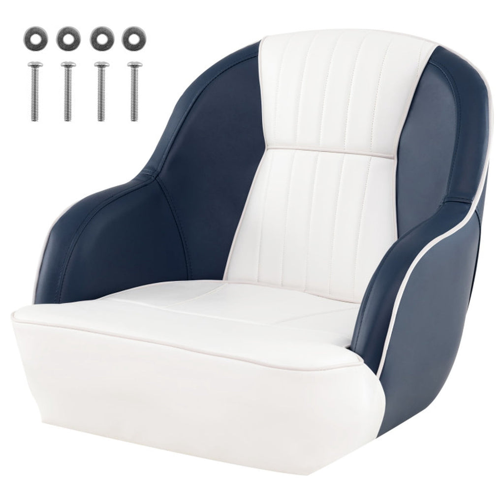 Airfind Captain Pontoon Bucket Seat with Marine-Grade Upholstery, Blue