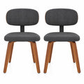 Airfind Chenille Fabric Upholstered Wooden Kitchen Chairs Set of 2, 330 lbs Capacity, Chenille Sponge Bentwood Metal Frame, Dark Gray