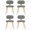 Airfind Chenille Fabric Upholstered Wooden Kitchen Chairs Set of 4, Chenille Sponge Bentwood Metal Frame, 330 lbs Capacity, Gray