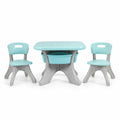 Airfind Youth Activity Table, Youth, and Chair Set Play Furniture W/Storage, 176 lbs Capacity, PP Frame, 27 Inch x 27 Inch x 20 Inch Footprint, Blue