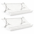 Airfind Closet Shelves Wall Mounted Set of 2 Metal Wire Shoe Racks, 11 lbs Capacity, Metal Frame, 24 Inch x 12 Inch x 1 Inch Footprint, White