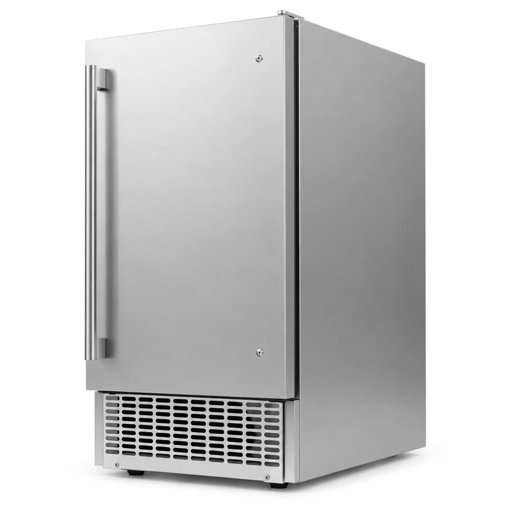 Airfind Commercial Ice Maker with 25 lbs Storage Capacity for Home Bar Cafe, Stainless Steel Galvanized Steel Frame, Silver