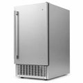 Airfind Commercial Ice Maker with 25 lbs Storage Capacity for Home Bar Cafe, Stainless Steel Galvanized Steel Frame, Silver