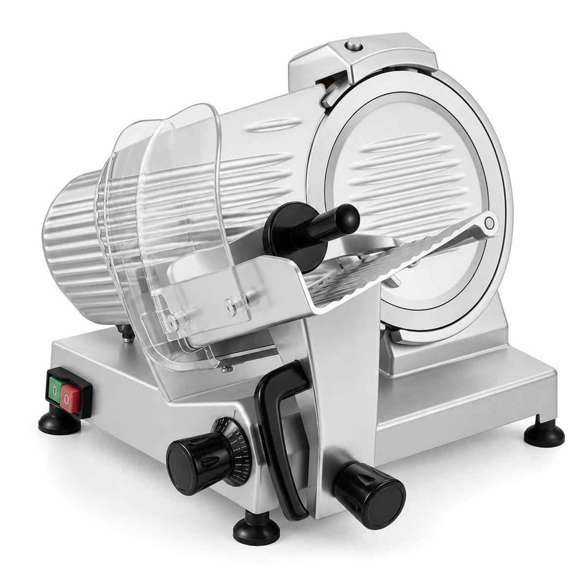 Airfind Commercial Meat Slicer with 10in Carbon Steel Blade and 0-0.47in Adjustable Thickness for Frozen Meat Cheese, 19.5in x 16in x 14inBlade Footprint