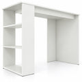 Airfind Computer Desk with Bookshelf for Small Space, 155 lbs Capacity, Engineered Wood Frame, 35.5 x 18 x 29.5 Footprint, White