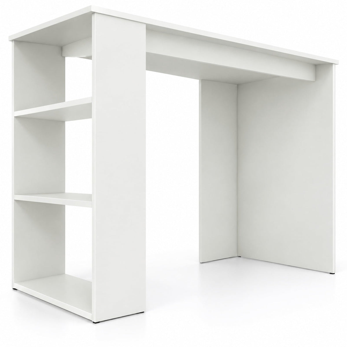 Airfind Computer Desk with Bookshelf for Small Space, 155 lbs Capacity, Engineered Wood Frame, 35.5 x 18 x 29.5 Footprint, White