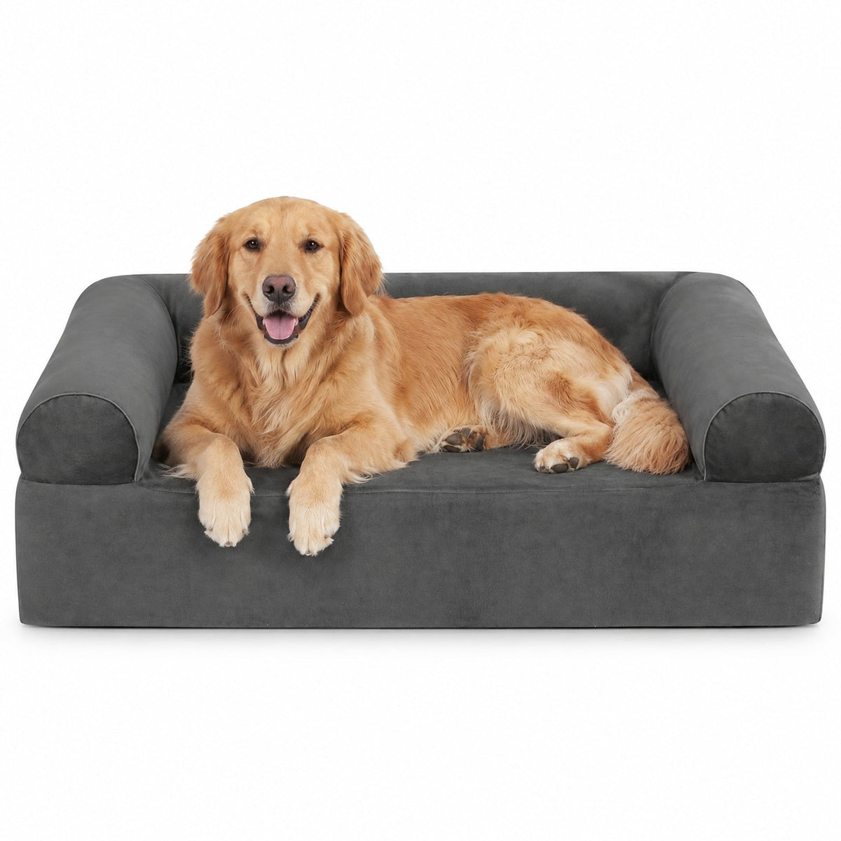 Airfind Cooling Gel Memory Foam Dog Bed for Medium Dogs with Washable Cover, Cooling Gel Memory Foam Silicone Polyester 25D Foam Frame, Dark Gray