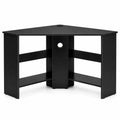 Airfind Corner Computer Desk Triangle Writing Workstation with Storage Shelf, 200 lbs Capacity, E0 engineered wood Frame, Black