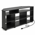 Airfind Corner Entertainment Center TV Stand for TVs up to 55 Inch, 90 lbs Capacity, Engineered Wood Frame, 46.5 x 16 x 21.5 Footprint, Black