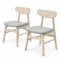 Airfind Dining Chair Set of 2 Fabric Upholstered Kitchen Armless Chairs, 330 lbs Capacity, Rubber Wood Polyester Fabric Sponge LVL Frame, Natural