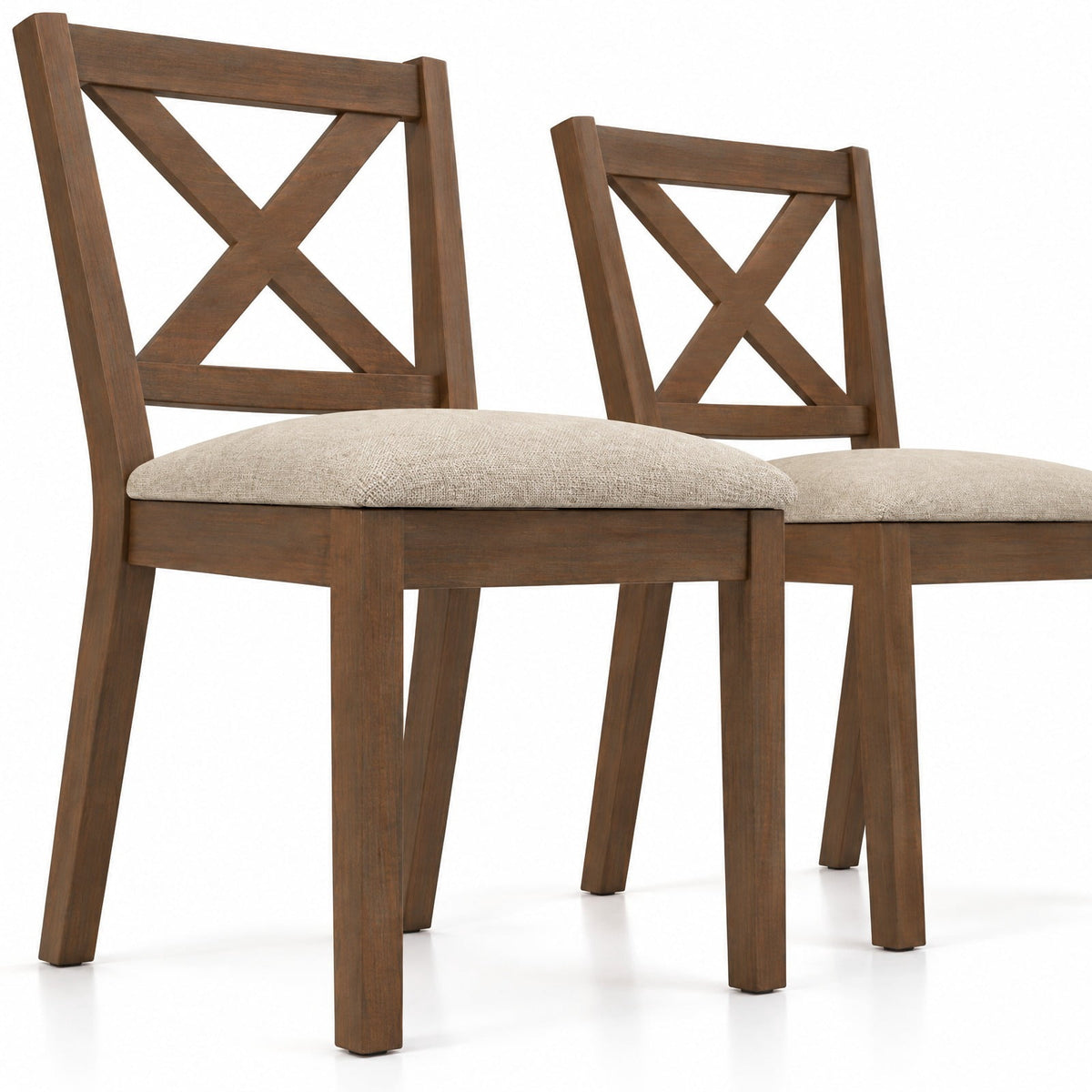 Airfind Dining Chair Set of 2 Modern Kitchen Chair with Upholstered Seat, Brown, The stable structure ensures a weight capacity of up to 400 lbs