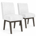 Airfind Dining Chairs Set of 2 Fabric Upholstered Kitchen Chairs with Padded Seatand Rubber Wood Legs-Gray and White, 400 lbs Capacity, Gray