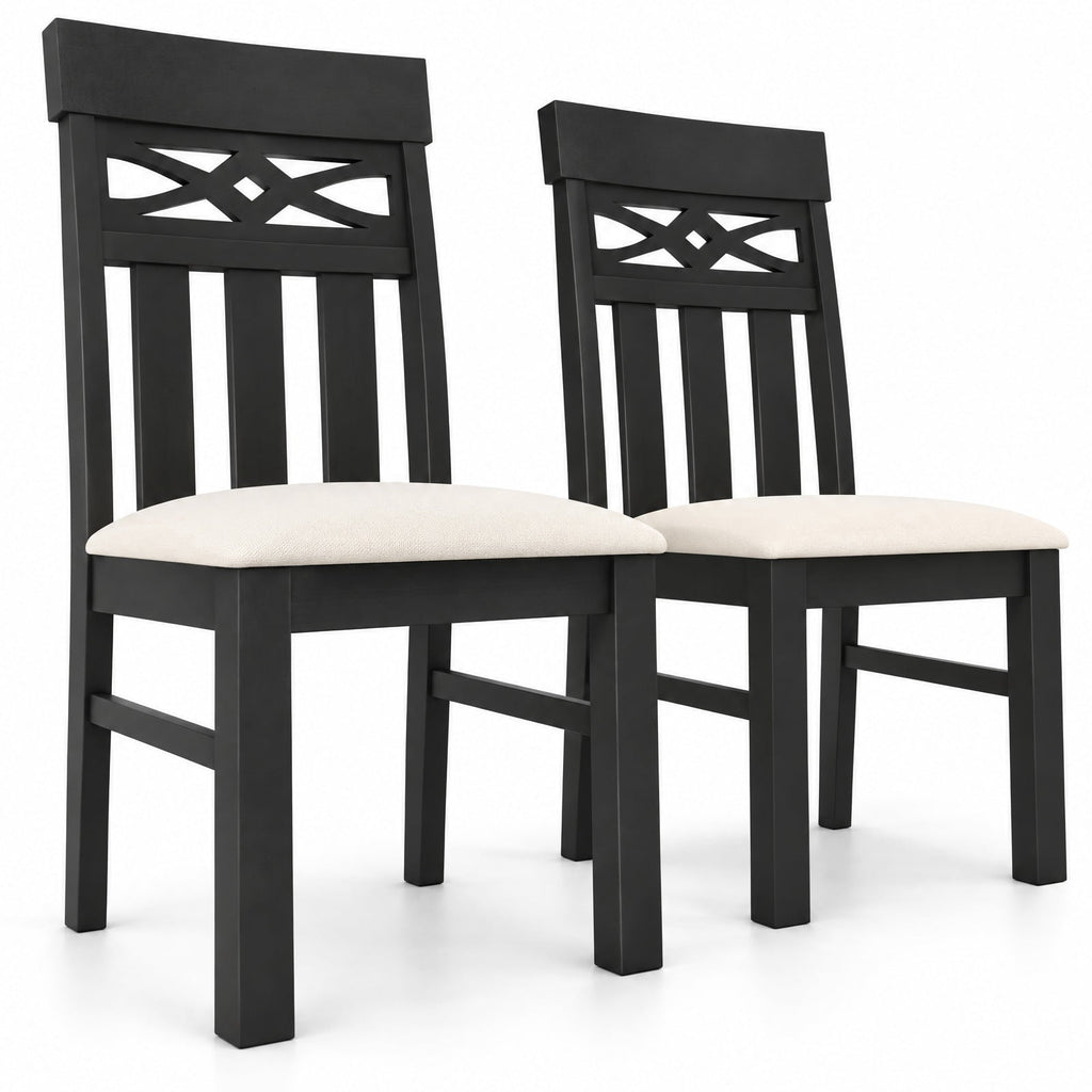 Airfind Dining Chairs Set of 2 High Back Dining Room Chairs with Padded Seat and Rubber Wood Frame, 330 lbs Capacity, 19.5 Inch x 17.5 Inch x 38 Inch Footprint
