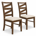Airfind Dining Chairs Set of 2 with Backrests and Rubber Wood Frames, Chair 330 lbs Capacity, 21 × 18 × 38 Footprint, Brown
