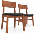 Airfind Dining Chairs Set of 2 with Rubber Wood Legs and Faux Leather Upholstered Seat, 330 lbs Capacity, Rubber Wood Frame, Black