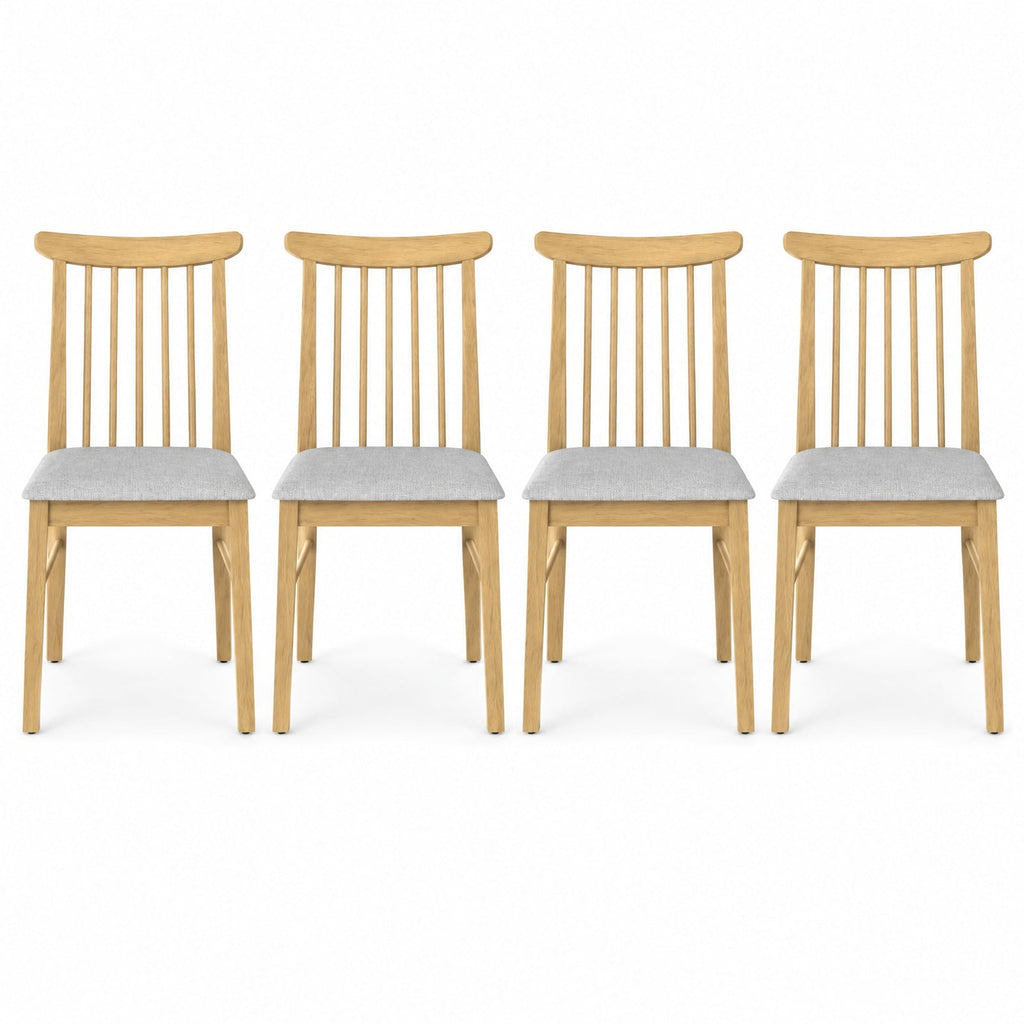 Airfind Dining Chairs Set of 4 Fabric Upholstered Kitchen Armless Chairs with Rubber Wood Frame, 330 lbs Capacity, 18 x 21 x 36 Footprint