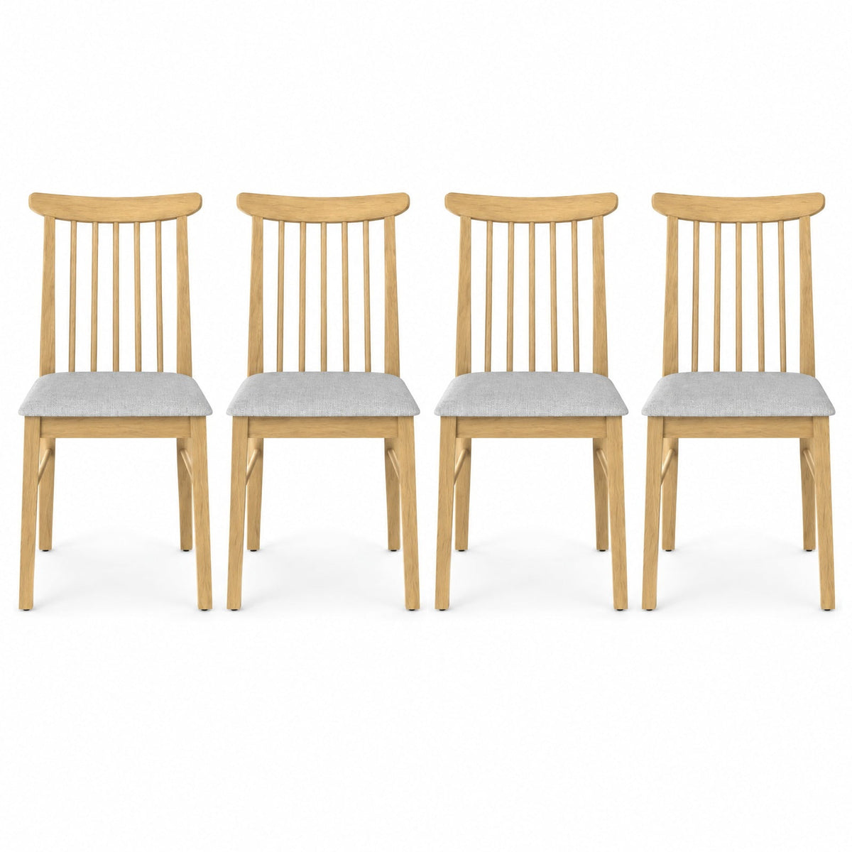 Airfind Dining Chairs Set of 4 Fabric Upholstered Kitchen Armless Chairs with Rubber Wood Frame, 330 lbs Capacity, 18 x 21 x 36 Footprint